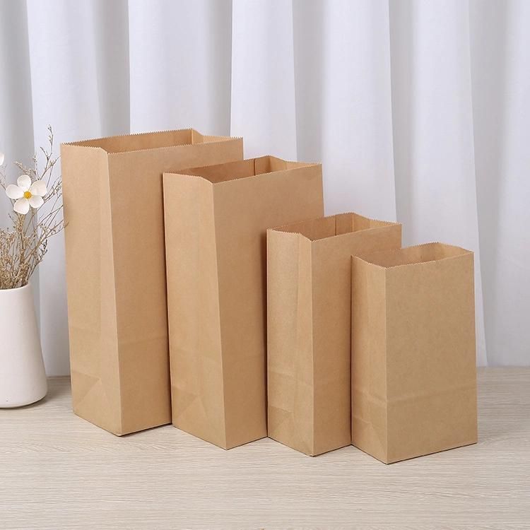 Logo Printed Grocery Kraft Brown Food Packaging Paper Bags