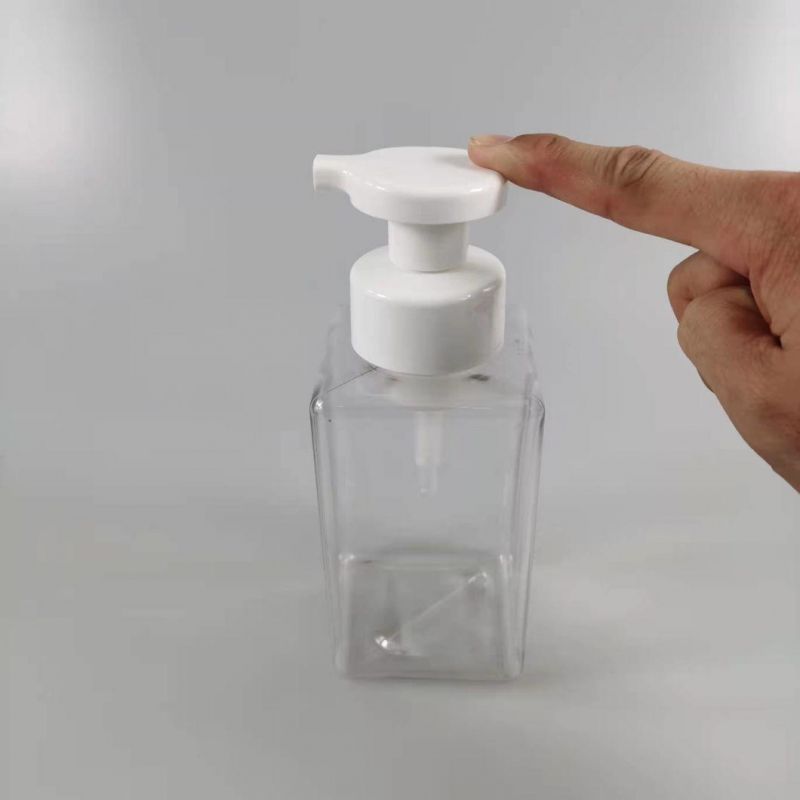 Customized 250ml 450ml Square PETG Pet Plastic Liquid Foam Soap Dispenser Bottle in Bathroom with Pump