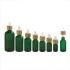 10ml Hot Sale Green Amber Glass Essential Oil Cosmetic Bamboo Screw Cap Green Dropper Bottle