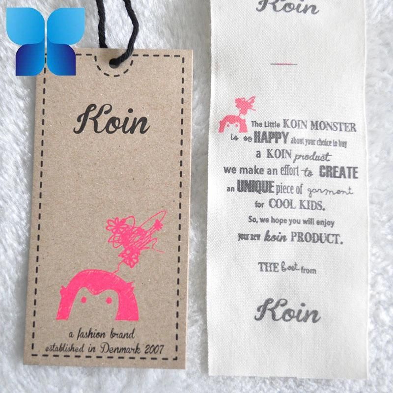 Good Quality Customized Label Kraft Hangtag for Garment