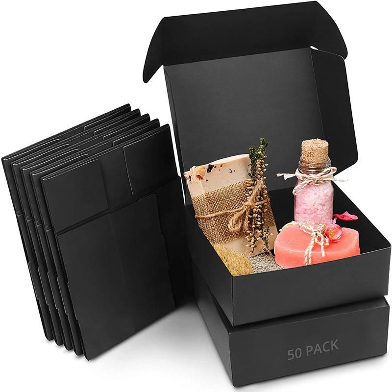 Black Square Presentation Kraft Gift Boxes