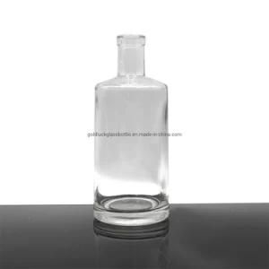 Factory Wholesale Flat Round 500ml Wine and Spirits Glass Bottle