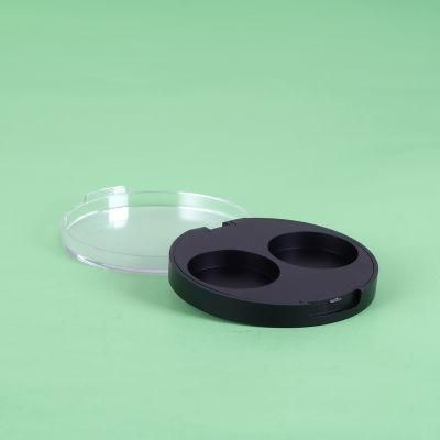 Wholesale Round Shape Elegant Black 2hole Eyeshadow Case Eyeshadow Palette Eyeshadow Container