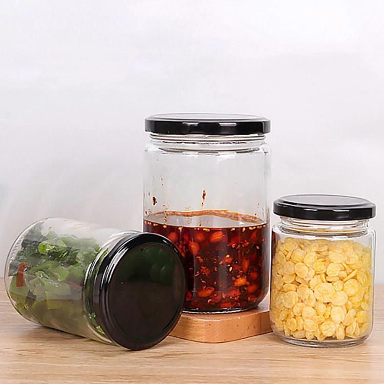 350ml 12 Oz Round Jam Containers Pickle Honey Food Storage Glass Containers