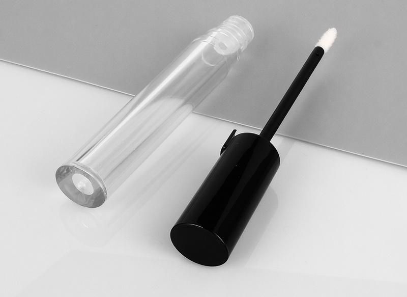 Popular Unique Black Transparent Lip Gloss Cosmetic Tubes Round Lip Gloss Packaging Private Label Lip Tint Containers