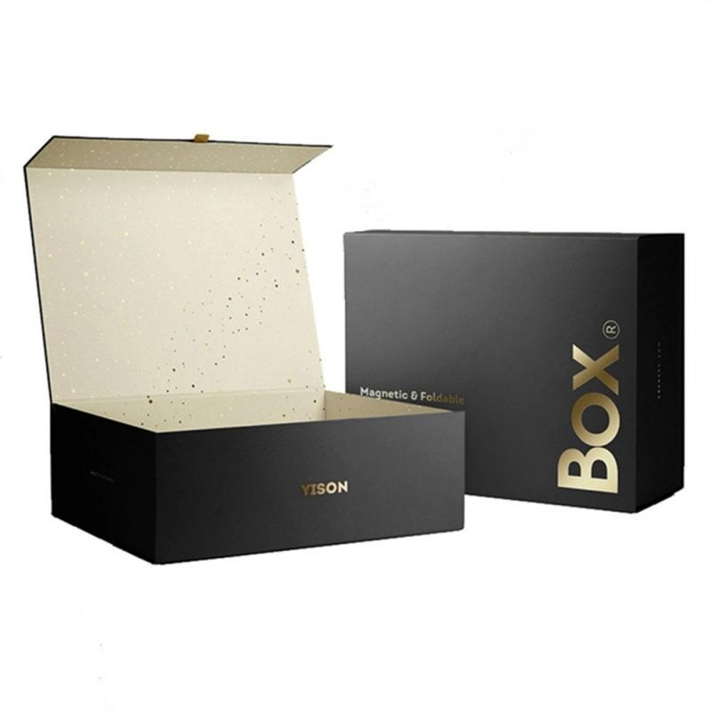 Custom Logo Book Shaped Folding Box Luxury Clamshell Extra Large Gift Box