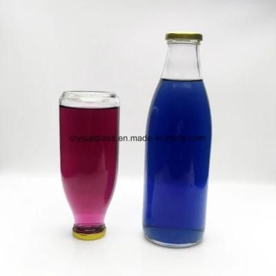 500ml 1L Beverage Juice Glass Milk Bottle with Tinplate Lid