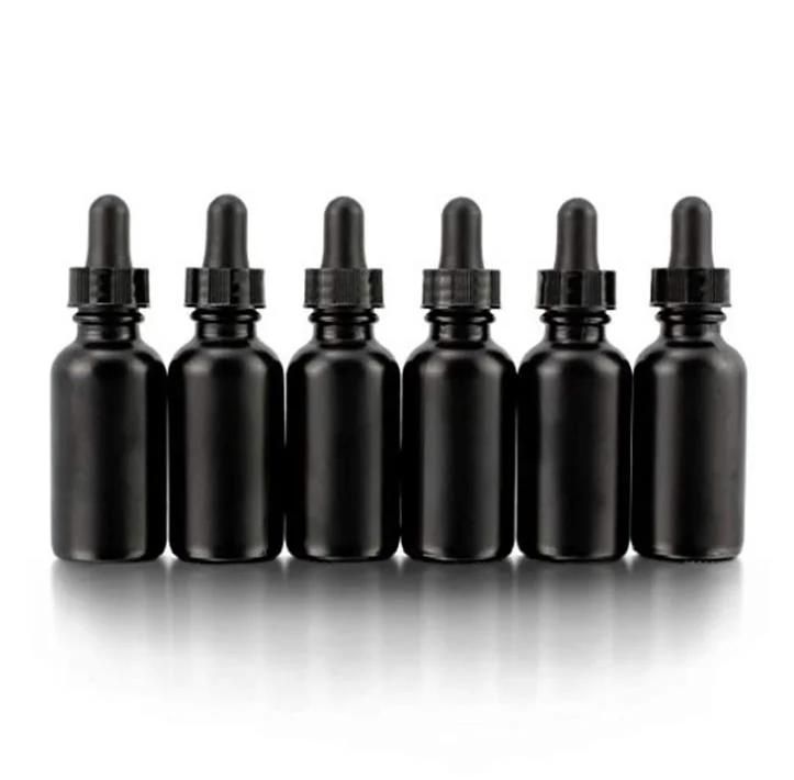 10ml 15ml 20ml 30ml 50ml 100ml Matt Black Color Essential Oil Glass Dropper Bottle