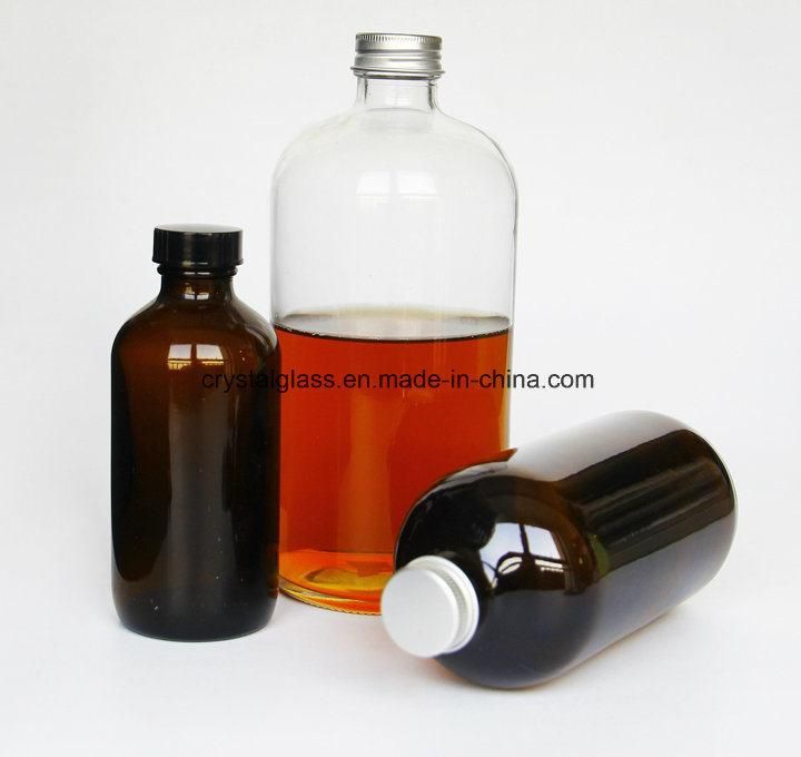 Simple Round Glass Bottle Boston Coffee Bottle 500cc 1000cc