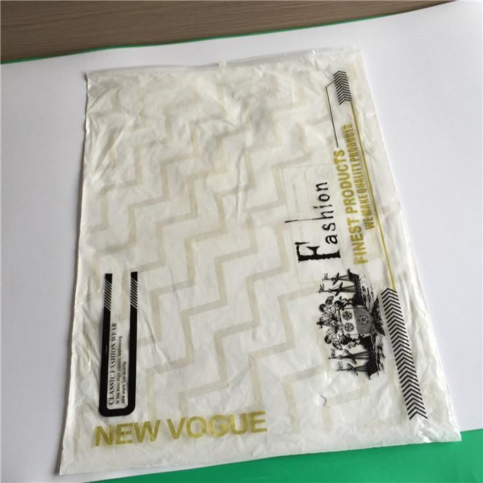 Custom Printed Clothing Plastic Slider Zipper Bag One Side Clear The Other Side Opaque