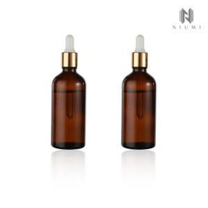 100ml Glass Essential Oil Bottle Amber Aluminum Cap Dropper Essential Oil Bottle for Skin Care Products