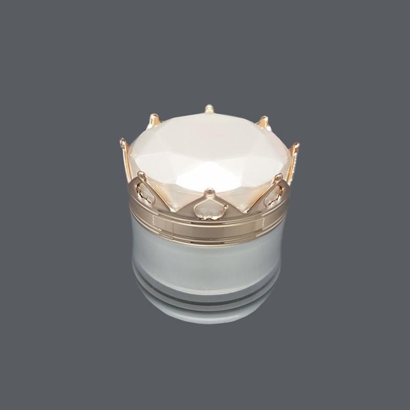 in Stock Bulk Price Wholesale Empty Plastic Container 5g 30g Luxury White Cream Container Cream Jar with Crown Lid