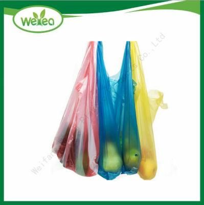 Eco Recyclable HDPE PE Polythene Plastic Shopping T-Shirt Bag in Roll