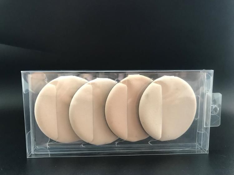 PVC transparent plastic box for cosmetic powder puff packaging box