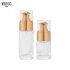 Empty Cosmetic Packaging 25ml 15ml Round Glass Lotion Bottle with Unique Design Pump Head for Serum and Foundation