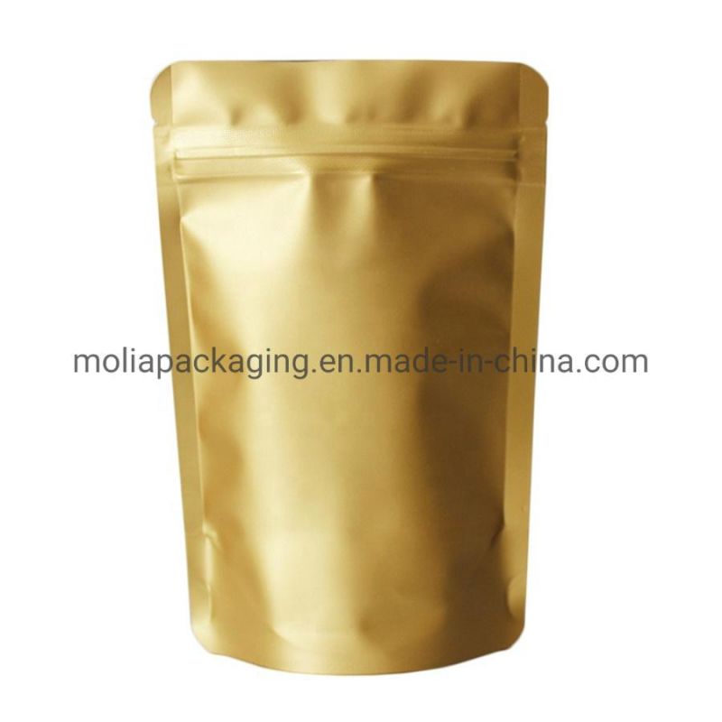 Gold /Matte Stand up Smell Proof Mylar Bag 1oz