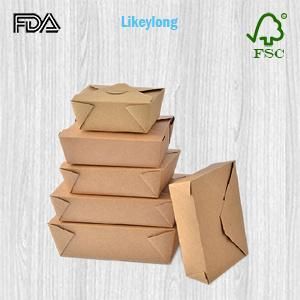 Custom Disposable Kraft Paper Fast Food Packaging Box