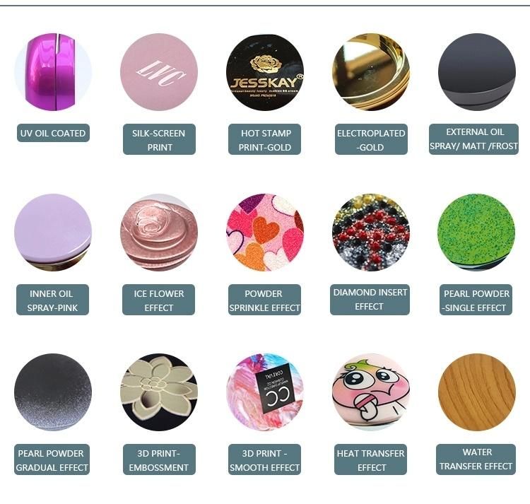 Latest Design Luxury Colorful Elegant Round Empty Plastic Case Air Cushion Powder Case for Makeup Case