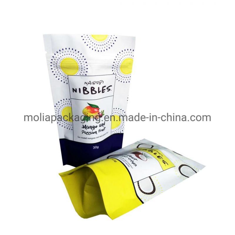 Logo Printed Directly Supply Food Grade Resealable Stand up Plastic Packaging Doypack Zipper Food Packaging Bag