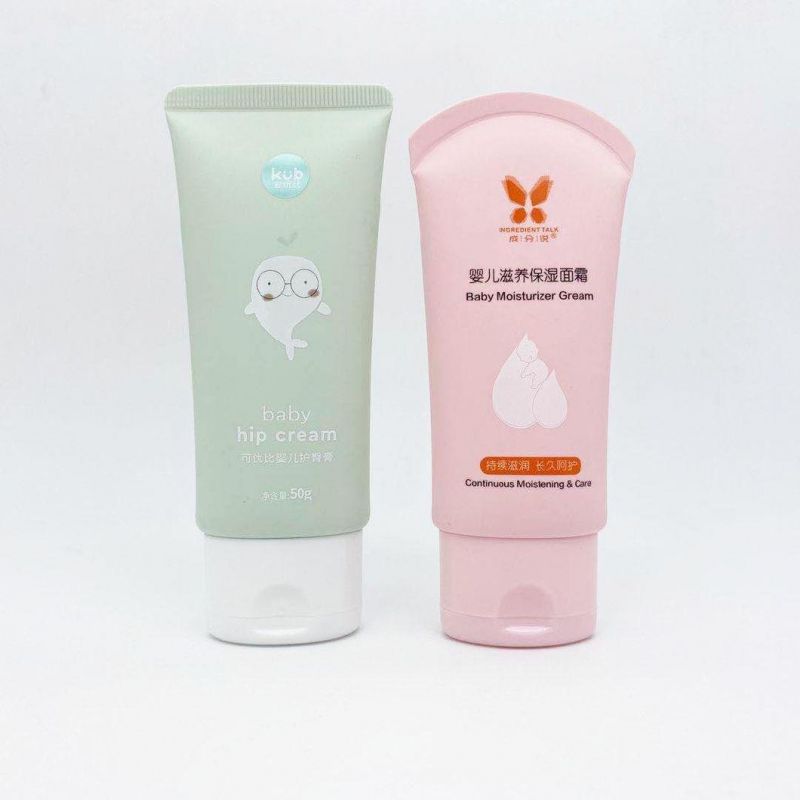 50ml White PE Plastic Hand Cream Cosmetic Tube with Flip Top Cap