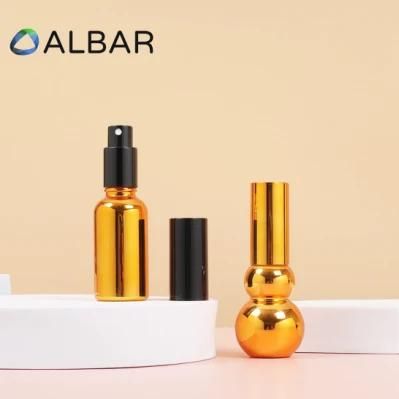 Black and Gold Dispenser Pump Glass Bottles for Perfume and Mist with Electroplated Gold