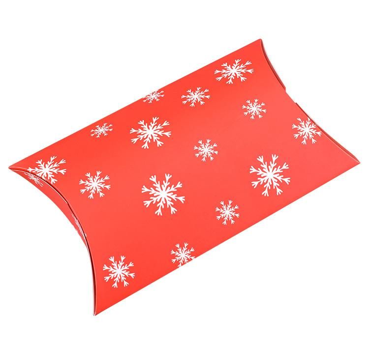 Wholesale Custom Size Snowflake Festival Gifts Packaging Christmas Candy Cardboard Pillow Box