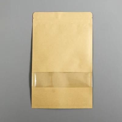 Reusable Flat Bottom Kraft Paper Box Bag with Zipper