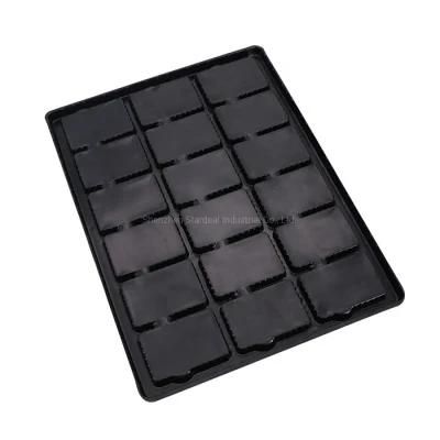 Customized Black PS Plastic Electronic Battery Blister Packaging Tray