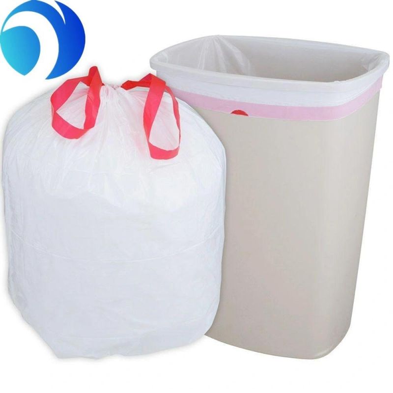 HDPE LDPE Biodegradable Garbage Bags Drawstring Rope Bag