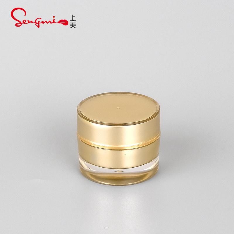 in Stock 5g 10g 15g 20g 30g 50g Low MOQ Plastic Clear Gold Empty Plastic Skin Care Cosmetic Jars Acrylic Cream Container