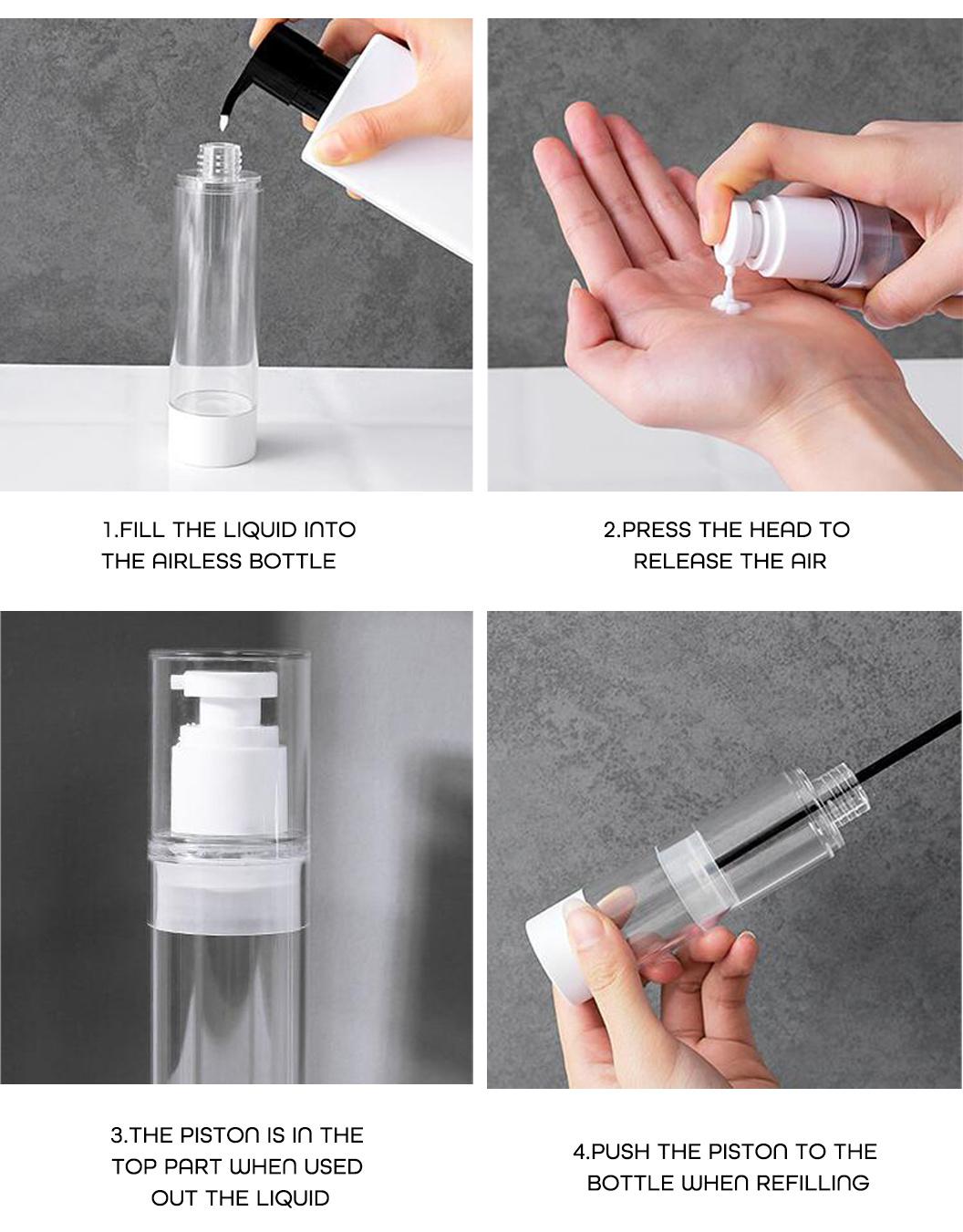 Cosmetic as Refillable Injection 50ml Airless Pump Bottle