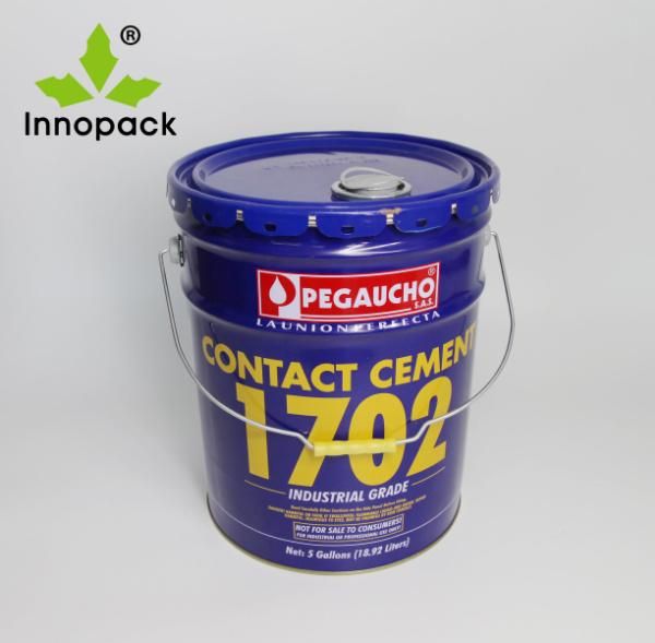 Paint Tin Bucket Sizes 20 Liter Metal Pail with Lock Ring Lid and Metal Handle