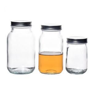 Low Price Wholesale Empty Clear Food Storage Glass Jars Round Durable Glass Jars with Lids