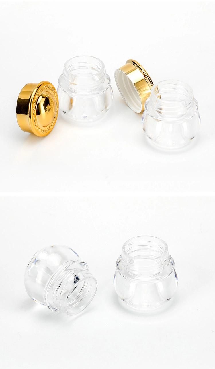 8g Mini Plastic Jar Sample Cosmetic Jar with Gold Lid