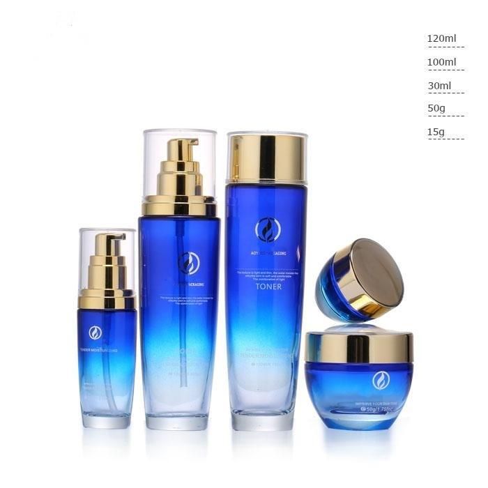 Ll28 Bottle Cream Cosmetic, Glass Travel Bottle and Jars with Electroplating Have Stock