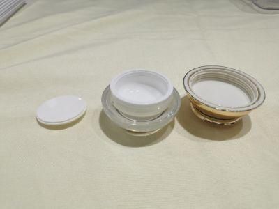 Glossy Gold Silver Customized Cosmetic Packaging Skincare 15g 30g 50g Plastic Cream Jars