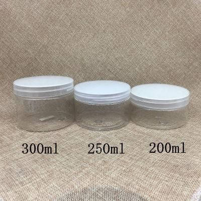 200ml 250ml 300ml Clear Round Pet Plastic Mask Jar