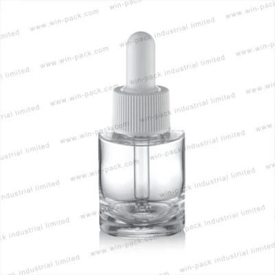 30ml Luxury Flat Shoulder Thick Base Plastic Bottle for Essential Oil Serum Packaging