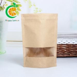 Customed Printed Zipper Ziplock Laminated Stand up Pouch Kraft Paper Flexible Plastic Packing Frozen Sea Food Rice Coffee Tea Packaging Bag