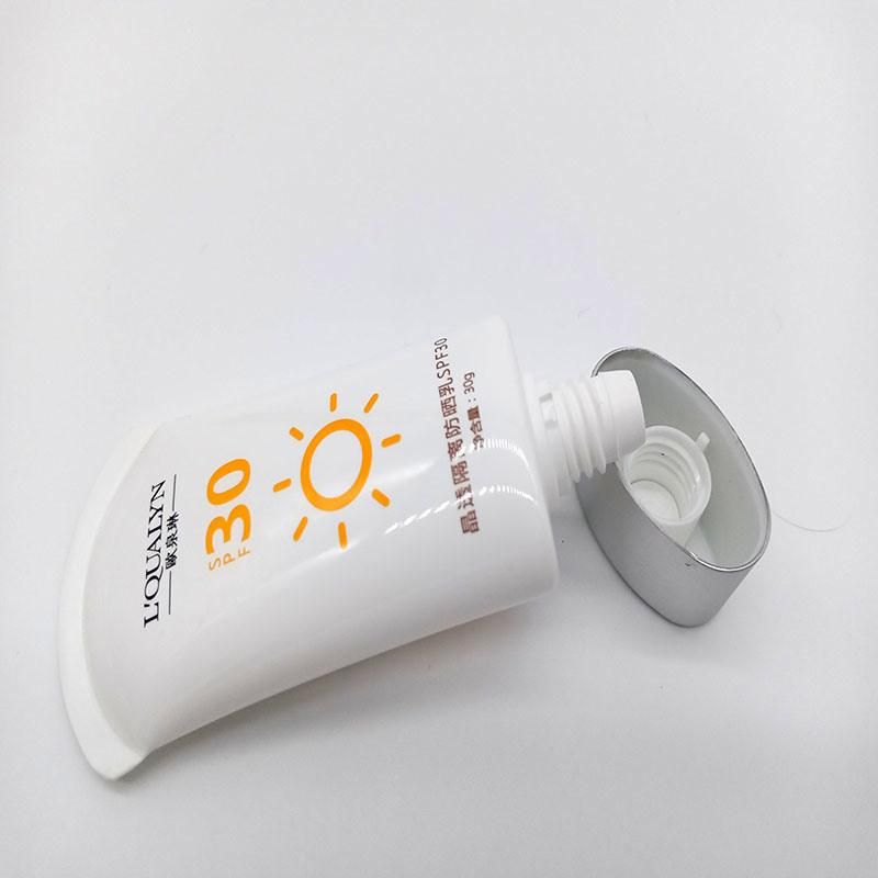 Sunscreen Cream Plastic Cosmetic Tube with Screw Cover