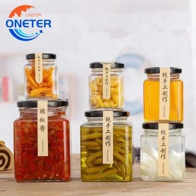 High Quality OEM Customize 250g Square Packing Glass Honey Jar