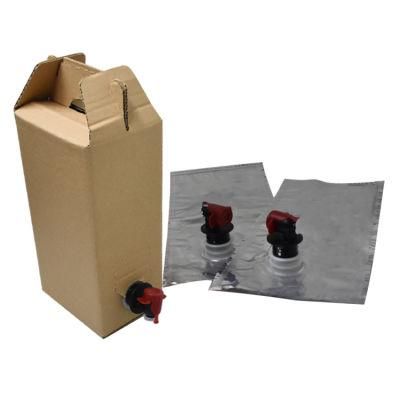 Custom Design 1.5L Beverage Packaging Aluminum Foil Wine Bag in Box Dispenser with Spout Tap