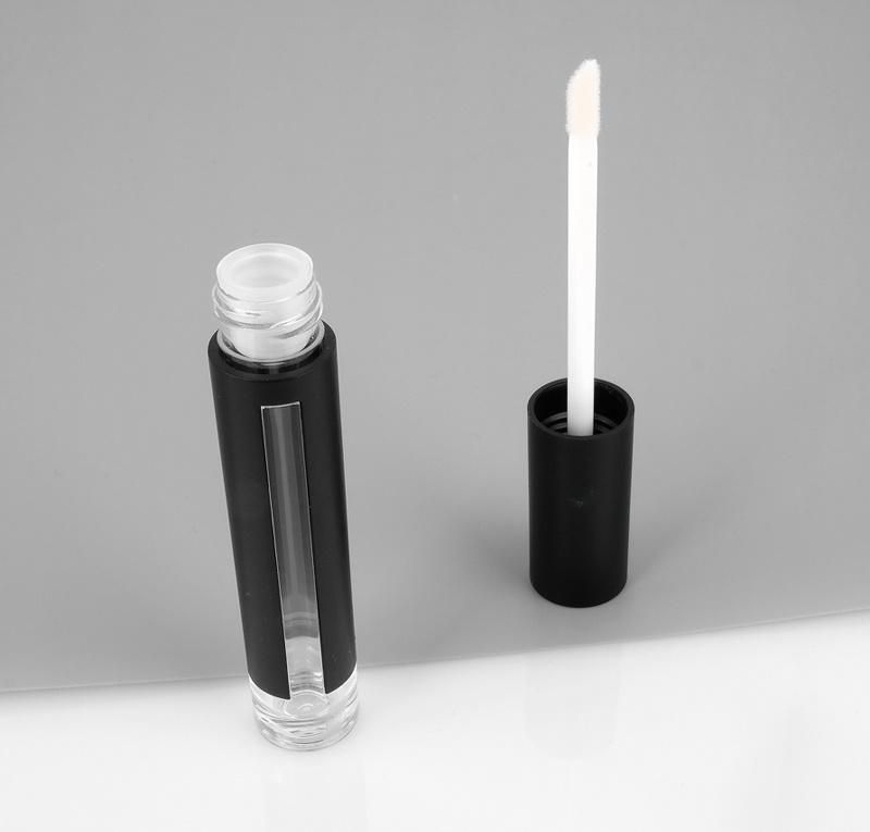 Popular Unique Black Gloss Cosmetic Tubes Round Lip Gloss Packaging Private Label Lip Tint Containers