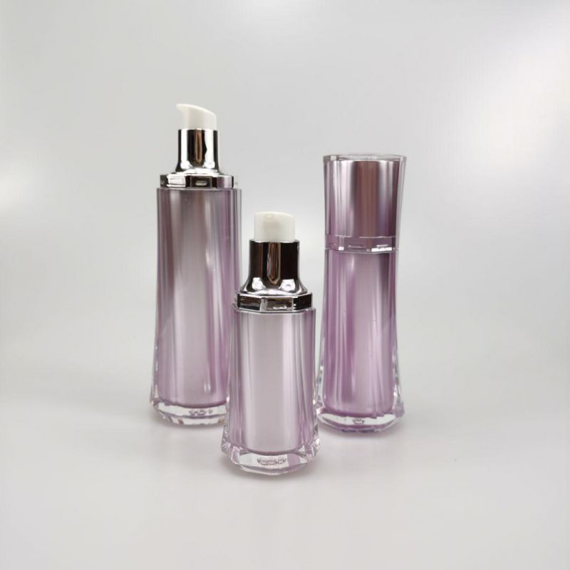 30ml 50ml 100ml Round Purple Acrylic Emulsion Bottle Plastic Foundation Bottle for Essence