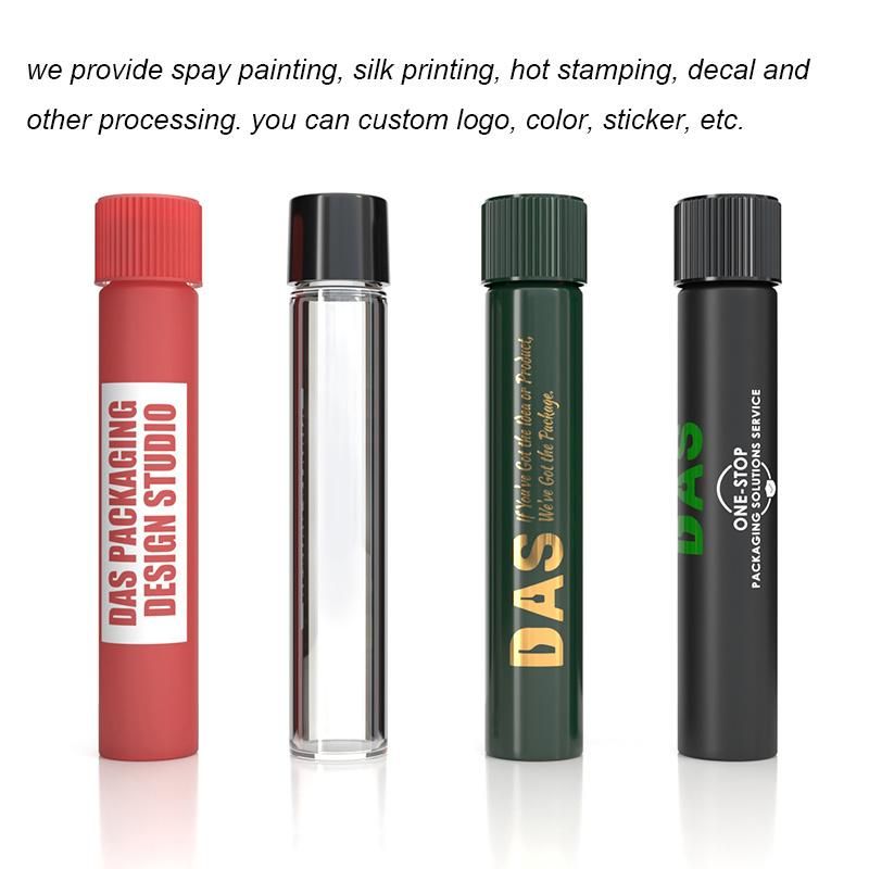 Child Resistant Packaging Glass Vials Transparent Matte Black Doob Pre Roll Glass Cigar Tube