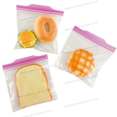 Easy Open Tab Poly Reusable Zip Lock Sandwich Bag in Retail Box