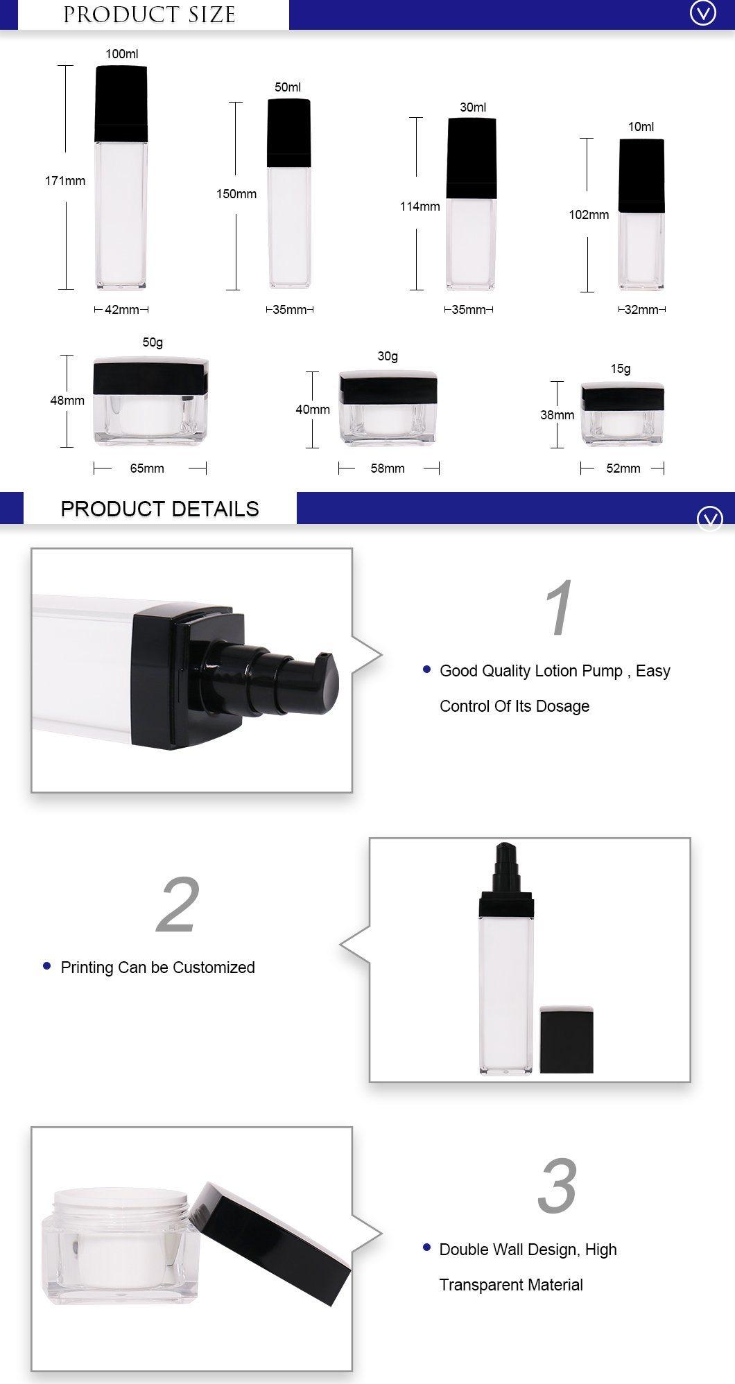 Customize Acrylic Plastic Container Serum Bottles with Good Production Line