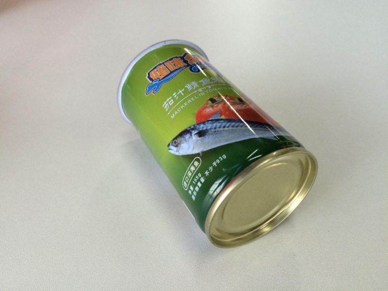 Empty Round Mackerel Fish Metal Can for Food Packaging