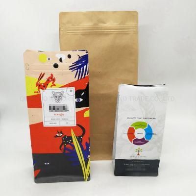 400g Kraft Paper Coffee Bag with Valve Eco-Friendly Paper Bag