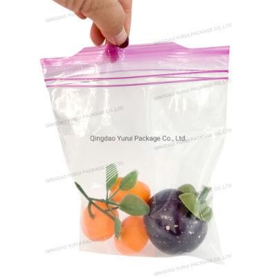 Food Grade Reusable Plastic Double Zipper Food Freezer Bag